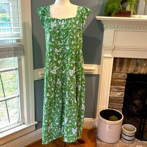 Michelle McDowell green and light blue tiered and smocked dress size medium